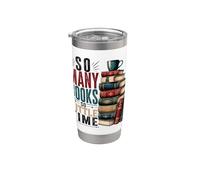 So Many Books Reading Lover Literary Design Stainless Steel Insulated Tumbler