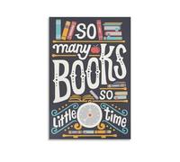 So Many Books Retro Literary Print Canvas Wall Art Posters: Aesthetic Prints for Bedroom, Dorm Room Decor 24x36inch(60x90cm)