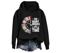 So Many Books So Little Time Hoodie & Sweatshirt Retro Bookish Reading Lover Book Sweatshirt Black