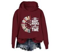 So Many Books So Little Time Hoodie & Sweatshirt Retro Bookish Reading Lover Book Sweatshirt Claret