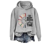 So Many Books So Little Time Hoodie & Sweatshirt Retro Bookish Reading Lover Book Sweatshirt Grey