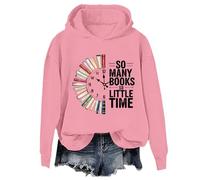 So Many Books So Little Time Hoodie & Sweatshirt Retro Bookish Reading Lover Book Sweatshirt Pink