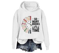 So Many Books So Little Time Hoodie & Sweatshirt Retro Bookish Reading Lover Book Sweatshirt White