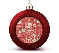 So Many Different Snow Scenes Christmas Ball Ornaments 2.4 Inch, Shatterproof Plastic Xmas Balls Funny Christmas Tree Ornaments Hanging Balls for Holiday Party Home Decor, 4PCS