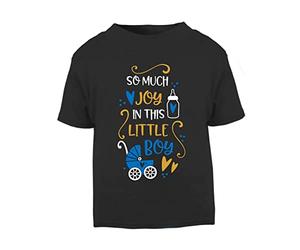So Much Joy in This Little boy [BBY4] Short Sleeve Cotton Toddler t Shirt, 1-2 Years, Black