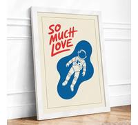 So Much Love Modern Framed Wall Art Print A2 (59.4×42cm) White, Wall Decor for Living Room, Bedroom, Office & Home, Ready to Hang, Art Gift
