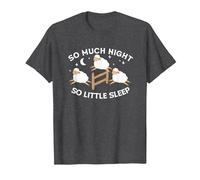 So Much Night So Little Sleep | Sleepless Tired | Insomnia T-Shirt, Men, Dark Heather Grey, 3X-Large