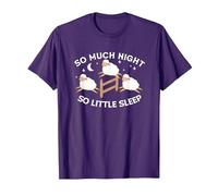 So Much Night So Little Sleep | Sleepless Tired | Insomnia T-Shirt, Men, Purple, Medium