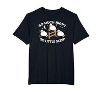 So Much Night So Little Sleep | Sleepless Tired | Insomnia T-Shirt, Men's Big and Tall, Black, 4X Tall