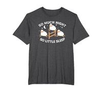 So Much Night So Little Sleep | Sleepless Tired | Insomnia T-Shirt, Men's Big and Tall, Dark Heather Grey, 2X Tall
