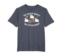 So Much Night So Little Sleep | Sleepless Tired | Insomnia T-Shirt, Men's Big and Tall, Heather Blue, 4X Tall