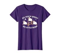 So Much Night So Little Sleep | Sleepless Tired | Insomnia T-Shirt, Women, Purple, Medium
