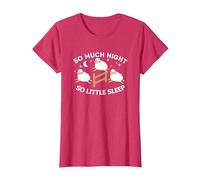 So Much Night So Little Sleep | Sleepless Tired | Insomnia T-Shirt, Women, Red Heather, Small