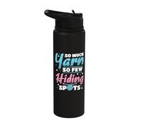 So Much Yarn so Few Hiding Spots - Crocheter Knitting Stainless Steel Insulated Water Bottle
