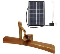 So Powered Bamboo Fountain Kit Handcrafted Zen Water Feature for Outdoor Decor Freestanding Pumped Birdbath Feng Shui Accent for Patio Pond Landscape 20in (50cm)