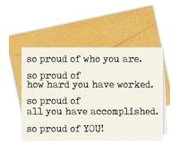 So Proud of You Card, Proud of You Gifts for Son or Daughter, Husband, Wife, Boyfriend, Girlfriend - Motivational Card Gold with Envelope