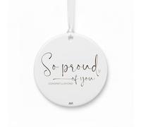 So proud of you, Congratulations Ceramic Engraved Christmas Ornament 2025, Gift for Graduate, New Job Gift, Promotion Gift, Masters Degree Gift, PHD Graduation Gift