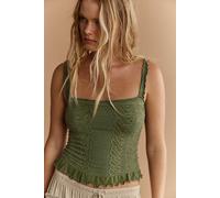 So Soft Frill Square Neck Tank Top by Intimately at Free People in Capulet Olive, Size: M/L - female