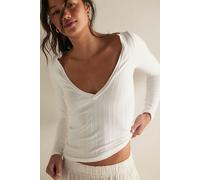 So Soft Seamless Modal V-Neck Long Sleeve by Intimately at Free People in Clean Ivory, Size: XS/S - female