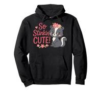So Stinkin’ Cute! Girly Skunk Floral Graphic. Pullover Hoodie