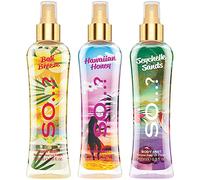So…? Summer Escapes Womens Bali Breeze, Hawaiian Honey, Seychelle Sands Body Mist Mixed Fragrance 200ml Bundle (Pack of 3)