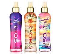 So…? Summer Escapes Womens Ibiza Dreams, Bali Breeze, Mallorca Love Body Spray Mixed Fragrance Bundle 200ml (Pack of 3)