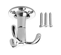 So-Tech® 2 x Rotatable Hooks 3-Way Polished Chrome 53 x 50 mm Base Diameter 40 mm BA 25 mm Aluminium Hooks Wardrobe Hanger