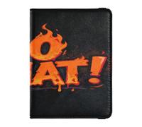 So What Flame Art Text Design Leather Passport and Vaccine Card Holder Combo Passport Case Travel Documents Wallet Passport Cover with RFID Blocking for Women and Men Waterproof