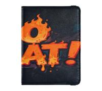 So What Flame Text Design Leather Passport and Vaccine Card Wallet Combo Passport Case Travel Documents Wallet Passport Cover Holder Wallet Case for Women and Men Waterproof