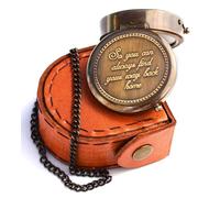' So You Can Always Find Your Way Back Home'' Engraved Compass,Romantic Gift Ideas for Him/Her - Gift for women, Aniversity Gifts for Men, 50th/25th Wedding Anniversary,Baptism Religious Christian