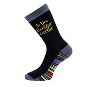 So You Don't Get Cold Feet 'Weddind Design' Cotton Rich Stripey Socks Adult Size UK 5-12