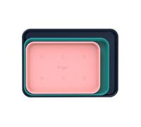 So Yummy by Bella 3 Piece Cookie Pan Set, Nonstick Bakeware Set with 3 Rectangular Aluminum Baking Trays, Dishwasher Safe & PFAS Free, for Cookies, Brownies, Pizza & Cake, Assorted Colors, So Yummy