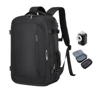 SOAEON Vacuum Backpack for Travel 60L Expandable Air Vacuum Travel Backpack Travel Vacuum Bags with TSA Lock Pump, Black, L, Travel Backpacks