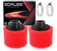 SOAJEE 2Pcs 1.1inch 28mm Air Filter for 50cc - 90cc 110cc 125cc 150cc GY6 Engine Motorcycle ATV Quad Scooter Go Kart Mini Moto Pocket Pit Dirt Racing Super Bike Kawasaki Suzuki Yamaha 27mm 29mm Red