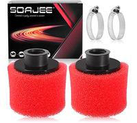 SOAJEE 2Pcs 1.26inch 32mm Air Filter for 50cc - 90cc 110cc 125cc 150cc GY6 Engine Motorcycle ATV Quad Scooter Go Kart Mini Moto Pocket Pit Dirt Racing Super Bike Kawasaki Suzuki Yamaha 30mm 31mm Red