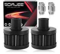 SOAJEE 2Pcs 12mm 0.47 Inch Universal Black Air Filter for 196cc 212cc GX160 GX200 168F 5.5HP 6.5HP Engine CT200U CT200U-EX Mini Bike Go kart MB200 BAJA Warrior
