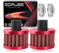 SOAJEE 2Pcs 12mm 0.47 Inch Universal Red Air Filter for 196cc 212cc GX160 GX200 168F 5.5HP 6.5HP Engine CT200U CT200U-EX Mini Bike Go kart MB200 BAJA Warrior
