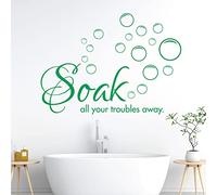Soak All Your Troubles Away - Wall Quote, Bathroom Wall Art Sticker [Medium] [Cactus]