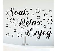 Soak Relax Enjoy Bathroom Wall Sticker Quote Motivational Home Wall Decor Vinyl Gym Sticker Decal Mural Interior Art