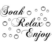 Soak Relax Enjoy Home Kitchen Artwork Wall Stickers, Art Sticker Decal Stickers Bathroom Vinyl