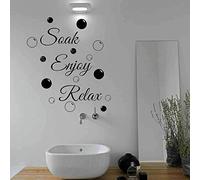 Soak Relax Enjoy Wall Sticker Bathroom Vinyl Sticker Vinyl Decal Soak Relax Enjoy Quote Wall Art Removable DIY UK