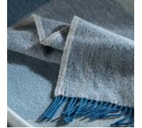 Soak&Sleep Blue/Cream Pure Wool Block Colour Check Throw