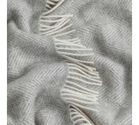 Soak&Sleep Light Grey Herringbone Pure Wool Throw - One Size (150 x 183cm)