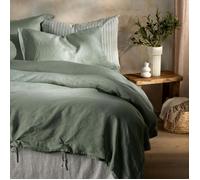 Soak&Sleep Misty Green French Linen Duvet Cover - Double