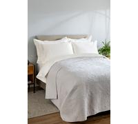 Soak&Sleep Quilted Cotton Bedspread in Light Grey | Size: Double Soak&Sleep Light Grey Double