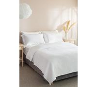 Soak&Sleep Quilted Cotton Bedspread - Mid Grey in White | Size: Single Soak&Sleep White Single