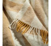 Soak&Sleep Yellow Ochre Brushed Wool Stripe Throw