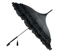 Soake Boutique Frilled Pagoda Umbrella in Black