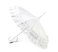Soake White Classic Frilled Pagoda Umbrella