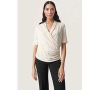 Soaked in Luxury Columbine Short Sleeve Wrap Blouse Sand